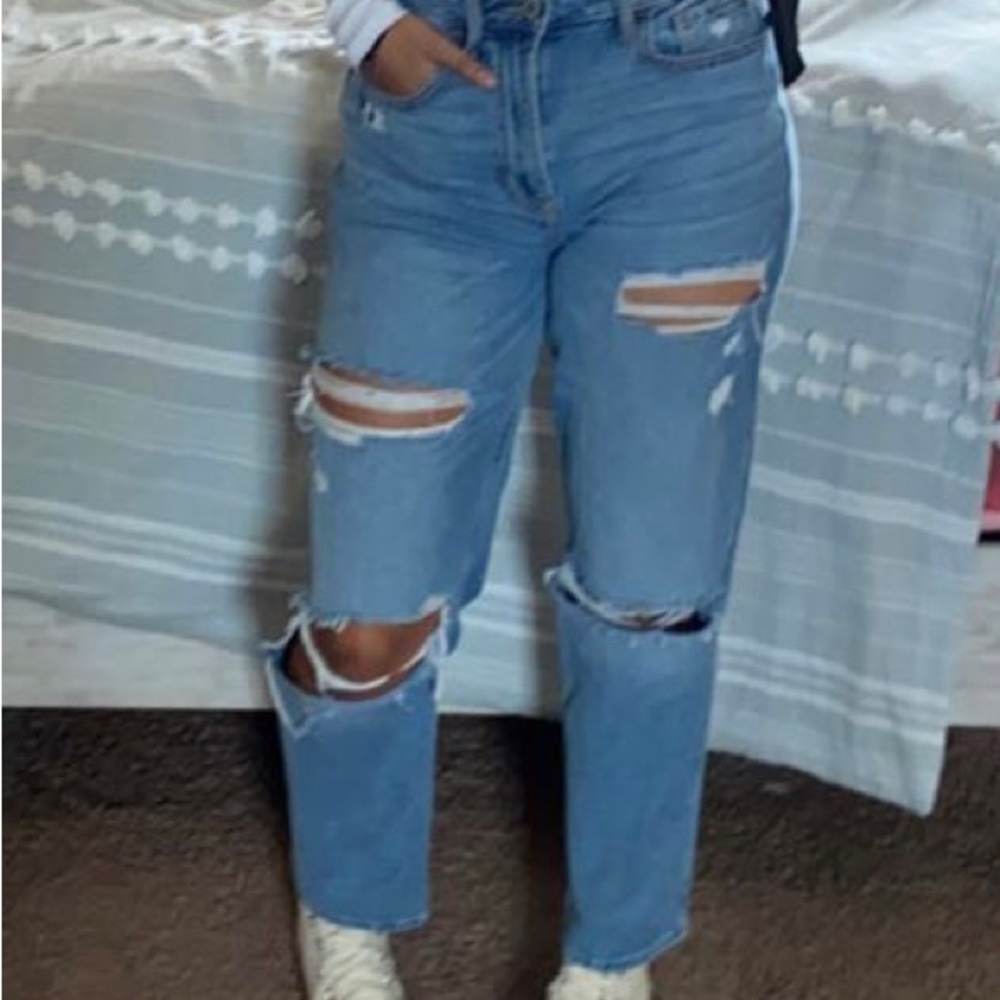 Distressed Mom Jeans